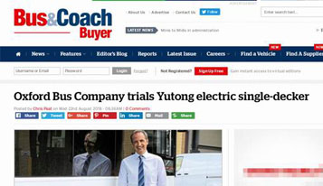 Oxford Bus Company trials Yutong electric single-decker