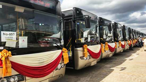 China donates 98 Yutong buses to Cambodia