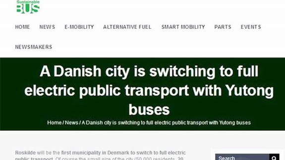 A Danish city is switching to full electric public transport with Yutong buses