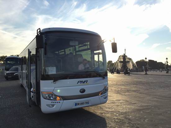 A tour of Paris on Yutong bus