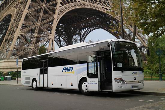 A tour of Paris on Yutong bus