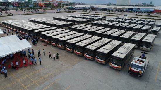 China donates 98 Yutong buses to Cambodia