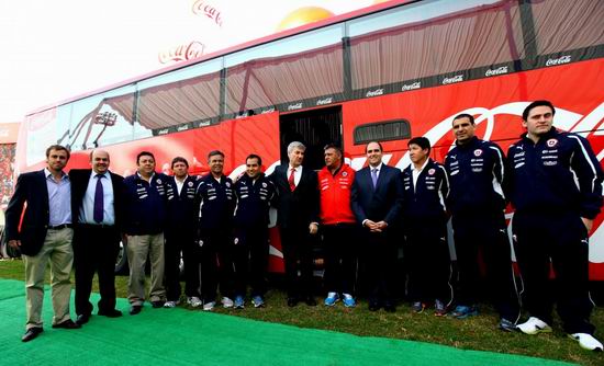 Yutong bus carries Chilean national football team